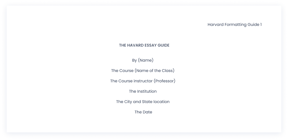 Harvard Formatting System And Guide